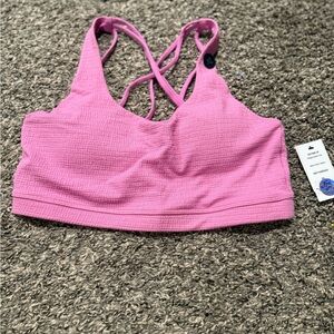 Pink Textured Women's Sports Bra